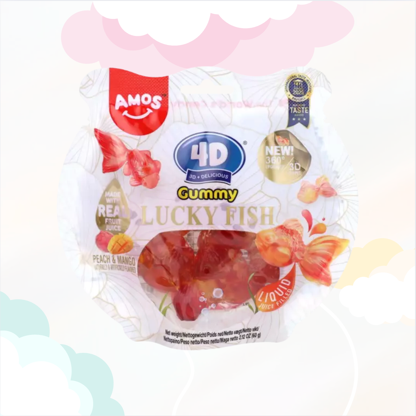 4D Gummy Goldfish Peach/Mango 60gr